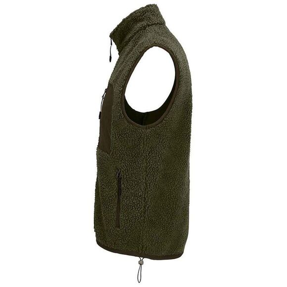 SOLS Unisex Adult Fury Sherpa Body Warmer / Army/Dark Army - Picture 2 of 3